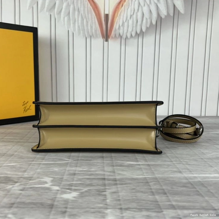 Affordable Calf Mini Peekaboo Fendi Cut In Leather Khaki Bag 0726